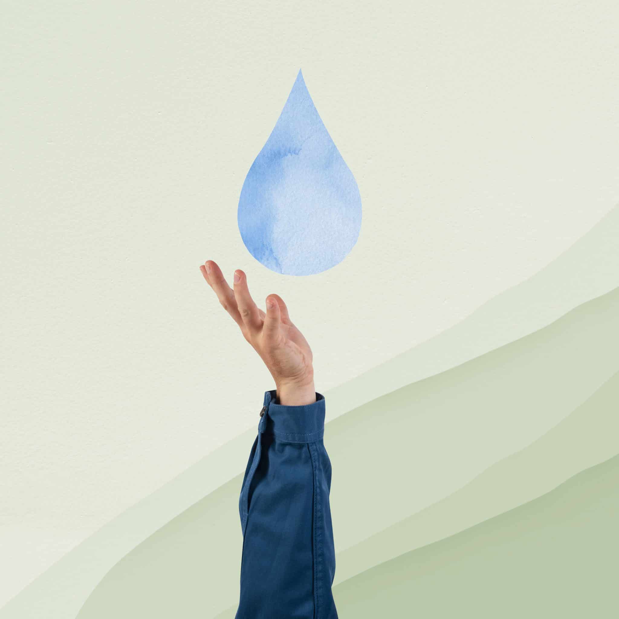 Hand presenting water conservation environment remix